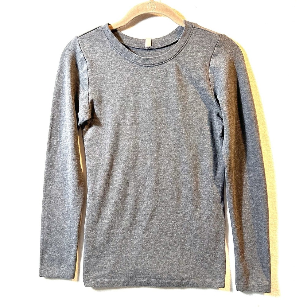 Lunya Restore Long Sleeve Top Size Small Gray Baselayer Lounge Sleep Pima Cotton